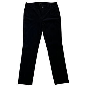 Talbots Heritage Black Velvet Velour Straight Leg Slacks Dress Pants Size 14